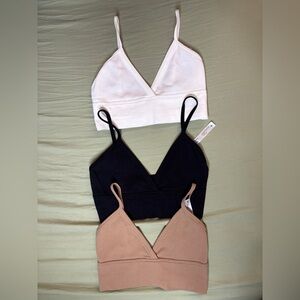 3 Ribbed Bralette Tops
